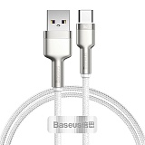 Кабель USB BASEUS Cafule Series Metal, USB - Type-C, 6A, 66W, 1 м, белый